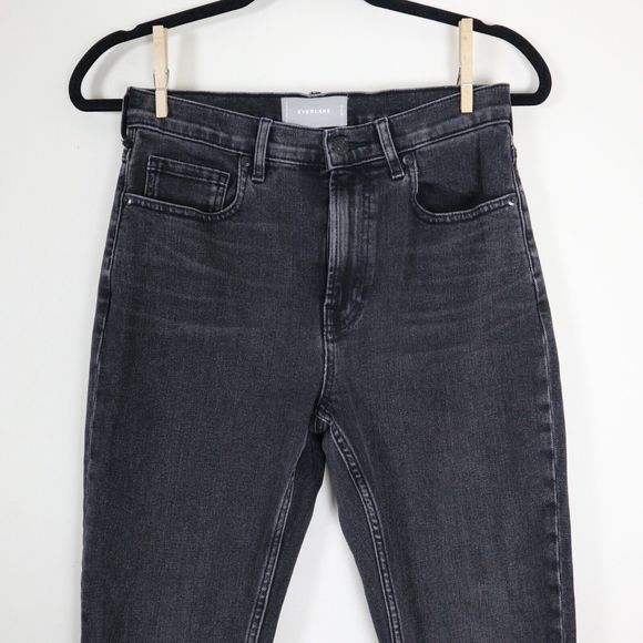 Everlane Size 28 Ankle High Rise Jeans Stretch Denim Gray Skinny Leg - Picture 3 of 9